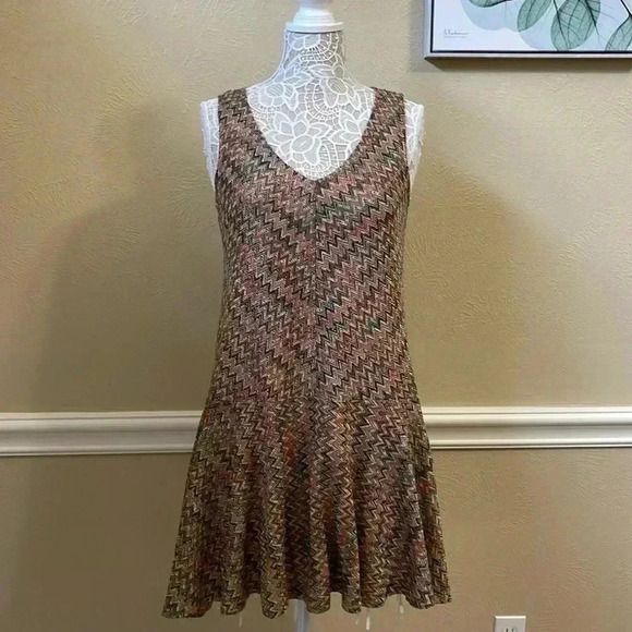 Anthropologie Maeve Westwater Chevron Pattern High Low Knit Flapper D…​ - Picture 2 of 10